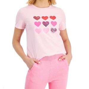 Charter Club Sequin-Embellished Heart-Graphic T-Shirt,